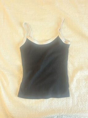 Aritzia Black Camisole with White Trim
